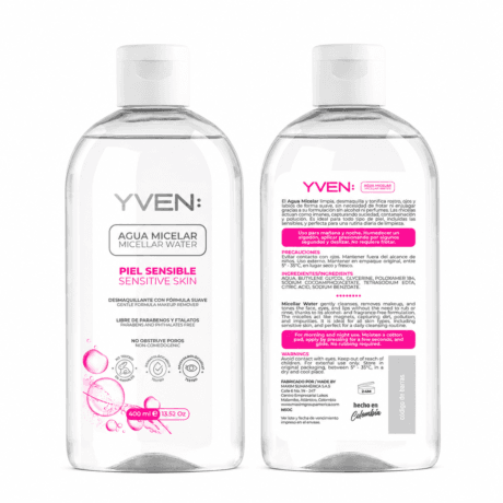 AGUA MICELAR YVEN X400 ML X12UND