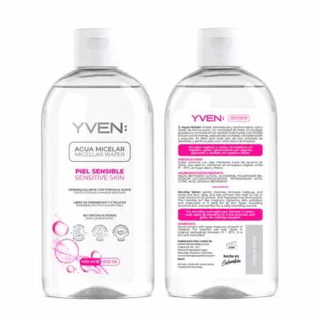 AGUA MICELAR YVEN X400 ML X12UND